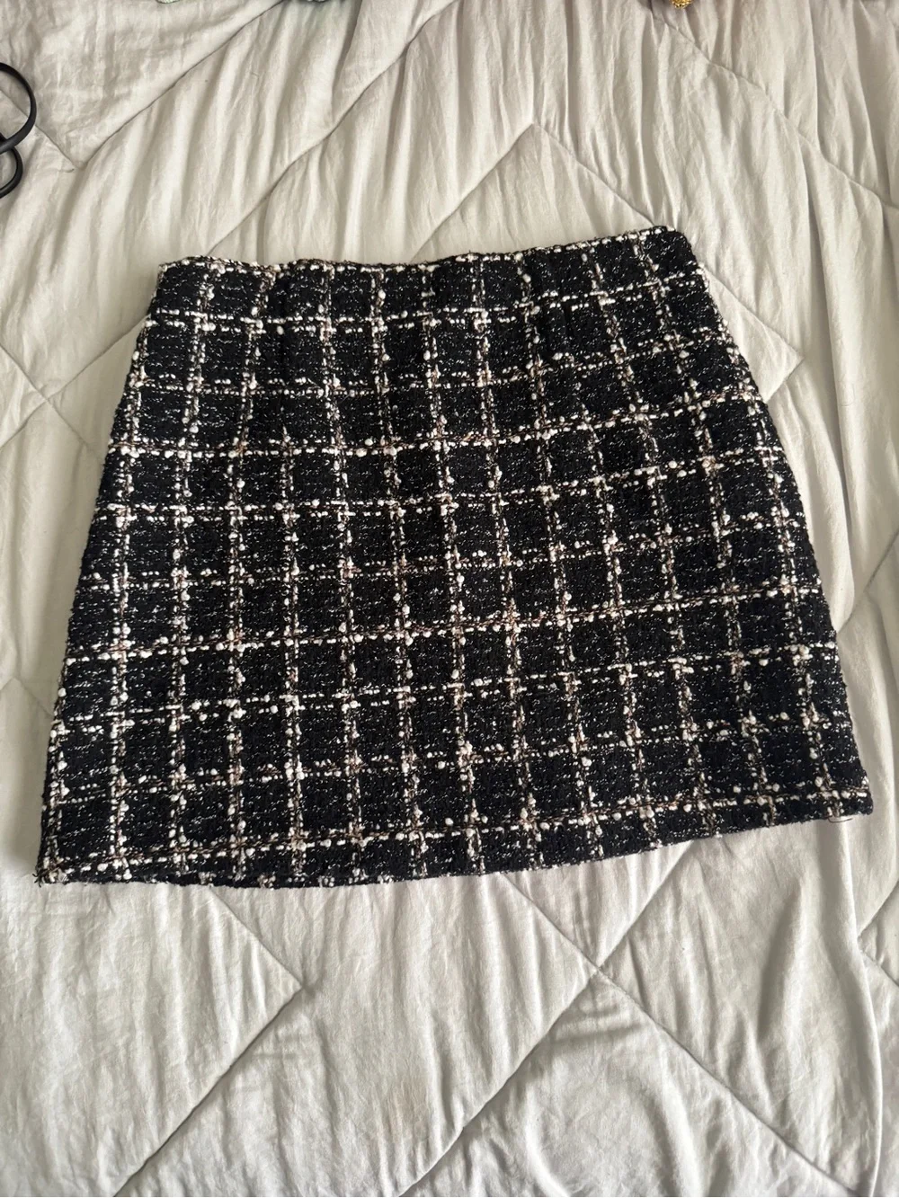 Abercrombie & Fitch Black and White Tweed Mini Skirt